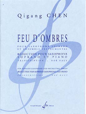 Illustration de Feu d'ombres pour saxophone soprano et ensemble instrumental, réduction piano