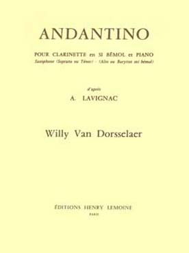 Illustration de Andantino pour clarinette (ou saxophone alto) et piano