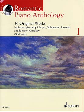 Illustration de ROMANTIC PIANO ANTHOLOGY avec CD écoute - Vol. 1 : 30 œuvres de Chopin, Schumann, Gounod, Rimsky-Korsakov...