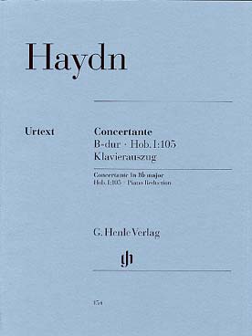 Illustration de Concertante Hob. I/105 en si b M pour hautbois, basson, violon, violoncelle, réd. piano (piano conducteur + parties)