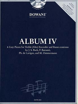 Illustration de ALBUM FLÛTE À BEC ALTO 4 (facile) : Bach, Barsanti, Lavigne, Zimmermann