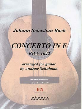 Illustration de Concerto BWV 1042 en mi M pour violon et cordes, tr. Schulman pour guitare seule