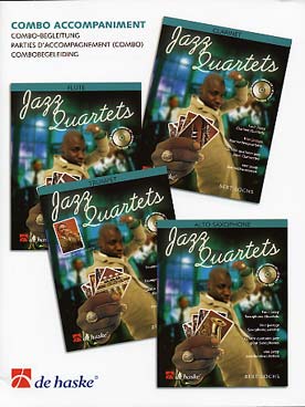 Illustration de Jazz quartets avec CD - Parties d'accompagnement : batterie, guitare basse, guitare et piano