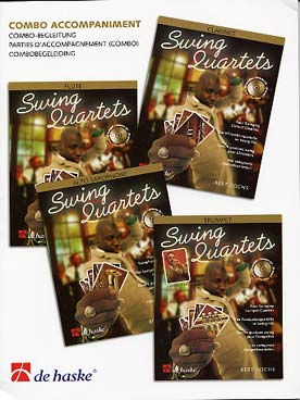 Illustration de SWING QUARTETS avec CD - Parties d'accompagnement : batterie, guitare basse, guitare et piano