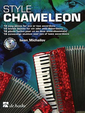 Illustration michailov style chameleon accordeon
