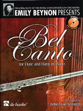 Illustration bel canto flute et harpe ou piano