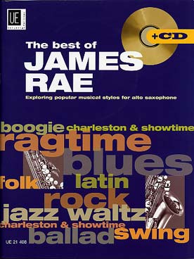 Illustration de The Best of James Rae, parcours des styles musicaux "populaires" : ragtime, swing, blues, latin, rock, folk...