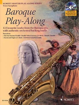 Illustration de BAROQUE PLAY-ALONG : 12 pièces, tr. Davies avec accompagnement orchestre - Saxophone ténor