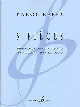 Illustration de 5 Pièces pour violon ou alto et piano