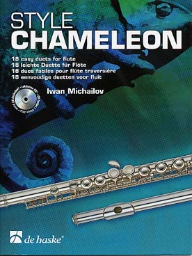 Illustration michailov style chameleon flute