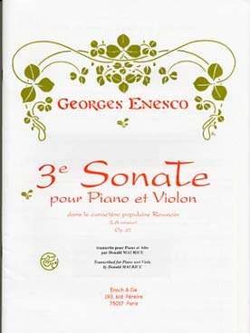 Illustration de Sonate op. 25 transcription de la sonate pour violon et piano dans le caractère populaire roumain par D. Maurice
