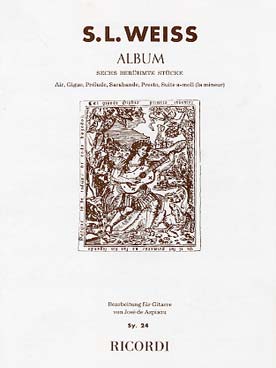 Illustration de Album de 6 pièces : Air, gigue, prélude, presto, sarabande, suite en la min (tr. Azpiazu)
