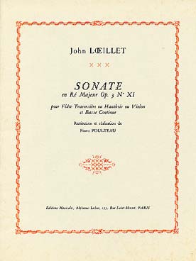 Illustration de Sonate pour flûte et basse continue op. 3/11 en ré M