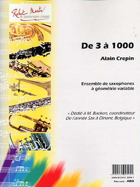 Illustration de De 3 à 1000 pour ensemble de saxophones