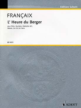 Illustration de L'Heure du berger Version pour flûte, hautbois, clarinette, basson, cor et piano - Parties séparées