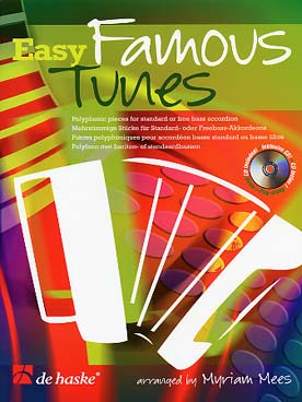Illustration de EASY FAMOUS TUNES : pièces polyphoniques pour accordéon basse standard ou basse libre (tr. Mees)