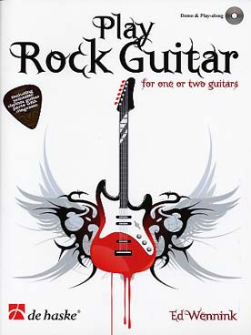 Illustration de Play rock guitar (solfège et tablature) avec CD play-along et écoute, pour 1 ou 2 guitares