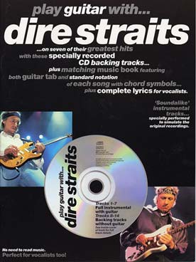 Illustration de PLAY GUITAR WITH Dire Straits the greatest solos of all time avec CD