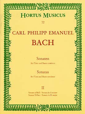 Illustration de Sonate pour flûte et basse continue - Vol. 2 : la m Wq 128, ré M Wq 131