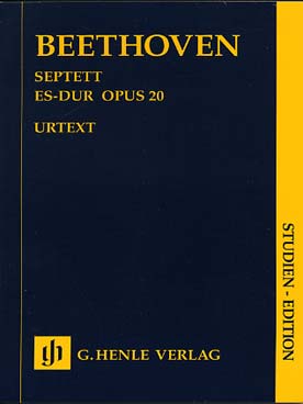 Illustration de Septuor op. 20 en mi b M pour violon, alto, violoncelle, contrebasse, cor, clarinette et basson