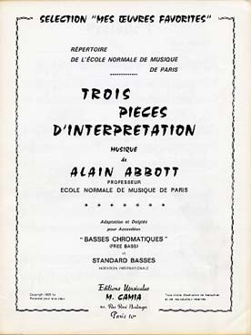 Illustration abbott 3 pieces d'interpretation