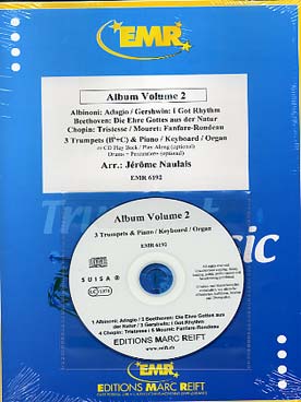 Illustration de ALBUM pour 3 trompettes et piano (tr. Naulais) - Vol. 2 : Albinoni, Gershwin, Chopin, Beethoven, Mouret