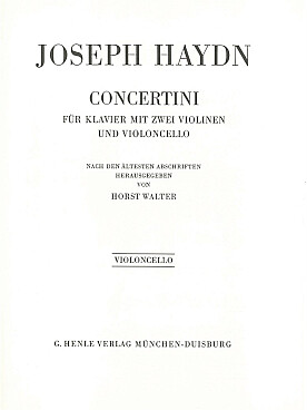 Illustration de Concertini pour 2 violons, violoncelle et piano - violoncelle