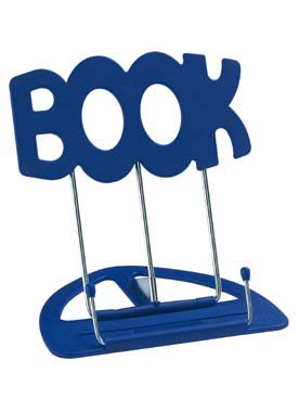 Illustration de PUPITRE DE TABLE K&M UNI-BOY, plastique rigide, taille plié 23,5 x 17,3 x 1,3 cm poids 176 gr, inclinaison 10° à 50° - Book bleu