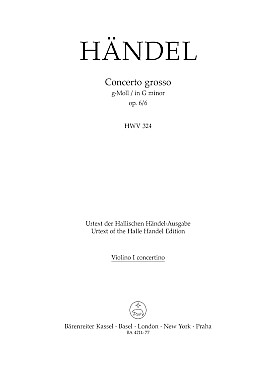 Illustration de Concerto grosso op. 6/6 HWV 324 en sol m - Violon solo 1