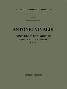 Illustration de Concerto en do RV 398 F.III/8 pour violoncelle, cordes et b c