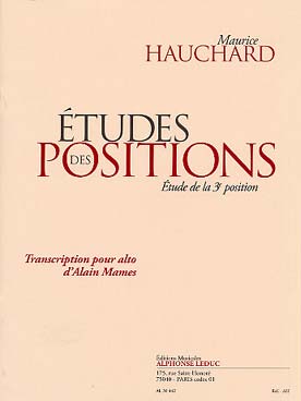 Illustration de Étude méthodique des positions, tr. pour alto d'Alain Mames - 1er Cahier : 3e position