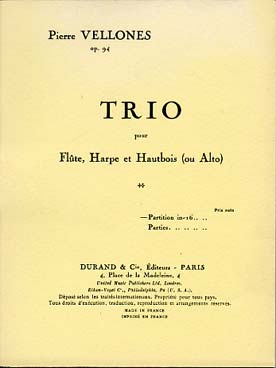 Illustration de Trio op. 94 pour flûte, harpe et hautbois (ou alto)