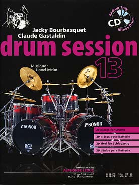 Illustration de Drum Session : recueil de partitions progressives avec accès audio - Drum session 13