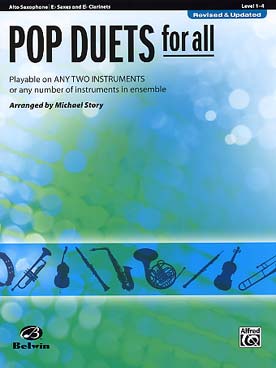 Illustration de POP DUETS FOR ALL : 17 thèmes célèbres arrangés par M. Story (nouvelle édition) - Saxophone alto