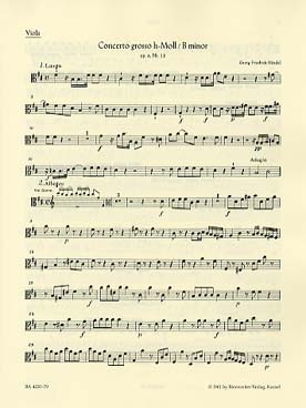Illustration de Concerto grosso op 6/12 HWV 330 B en si b M - Alto