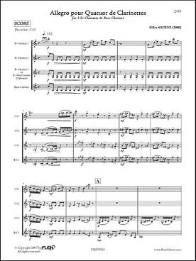 Illustration de Allegro pour quatuor de clarinettes