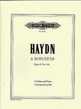 Illustration de Sonate trio op. 8 pour 2 violons et violoncelle, piano ad lib - Vol. 2 : en mi b M, sol M et la M