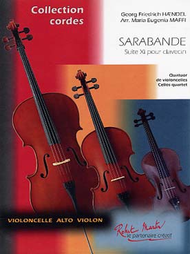 Illustration de Sarabande de la suite N° 11 HWV 437 pour clavecin, tr. Maffi pour 4 violoncelles