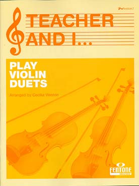 Illustration de TEACHER AND I... play violin duets (mon professeur et moi jouons en duo)