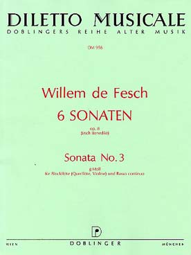 Illustration de 6 Sonates op. 8 pour flûte à bec alto - N° 3 en sol m