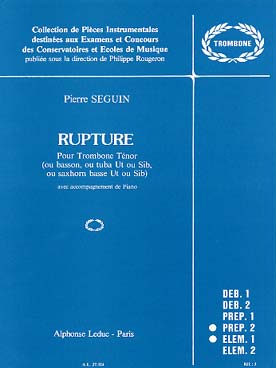 Illustration de Rupture pour trombone ténor (ou basson ou tuba ou saxhorn) et piano