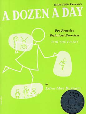 Illustration de A DOZEN A DAY par E. M. Burnam - Book 2 (vert) en anglais avec CD