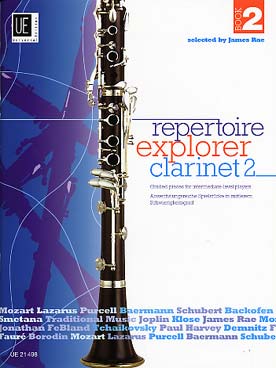 Illustration de REPERTOIRE EXPLORER CLARINET, pièces progressives tous styles avec et sans piano (sél. James Rae) - Vol. 2