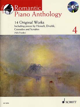 Illustration de ROMANTIC PIANO ANTHOLOGY avec CD écoute - Vol. 4 : 14 œuvres de Henselt, Dvorak, Granados, Scriabine, Grieg, Chopin...