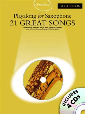 Illustration de GUEST SPOT : arrangements de thèmes célèbres (niveau intermédiaire) - Gold edition 21 Great songs