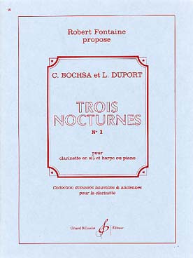 Illustration de 3 Nocturnes pour clarinette et harpe - N° 1