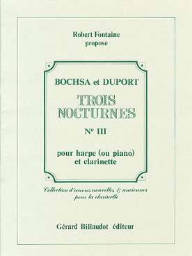 Illustration de 3 Nocturnes pour clarinette et harpe - N° 3