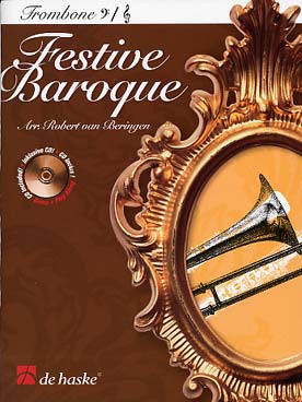 Illustration festive baroque avec cd trombone