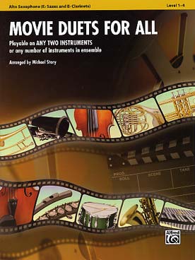 Illustration de MOVIE DUETS FOR ALL : 17 arrangements faciles de musiques de films (M. Story) pour 2 saxophones alto