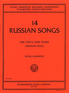 Illustration de 14 CHANTS RUSSES : Glinka, Rubinstein Balakirev, Moussorgsky, Tchaïkovsky... voix moyenne/haute, texte russe/anglais